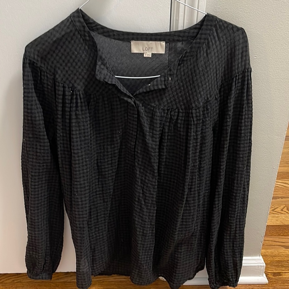 Loft Cotton Black Women’s Shirt. Size Medium